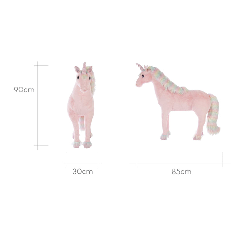 Cuddleco rainbow standing unicorn, 90 cm (British brand)