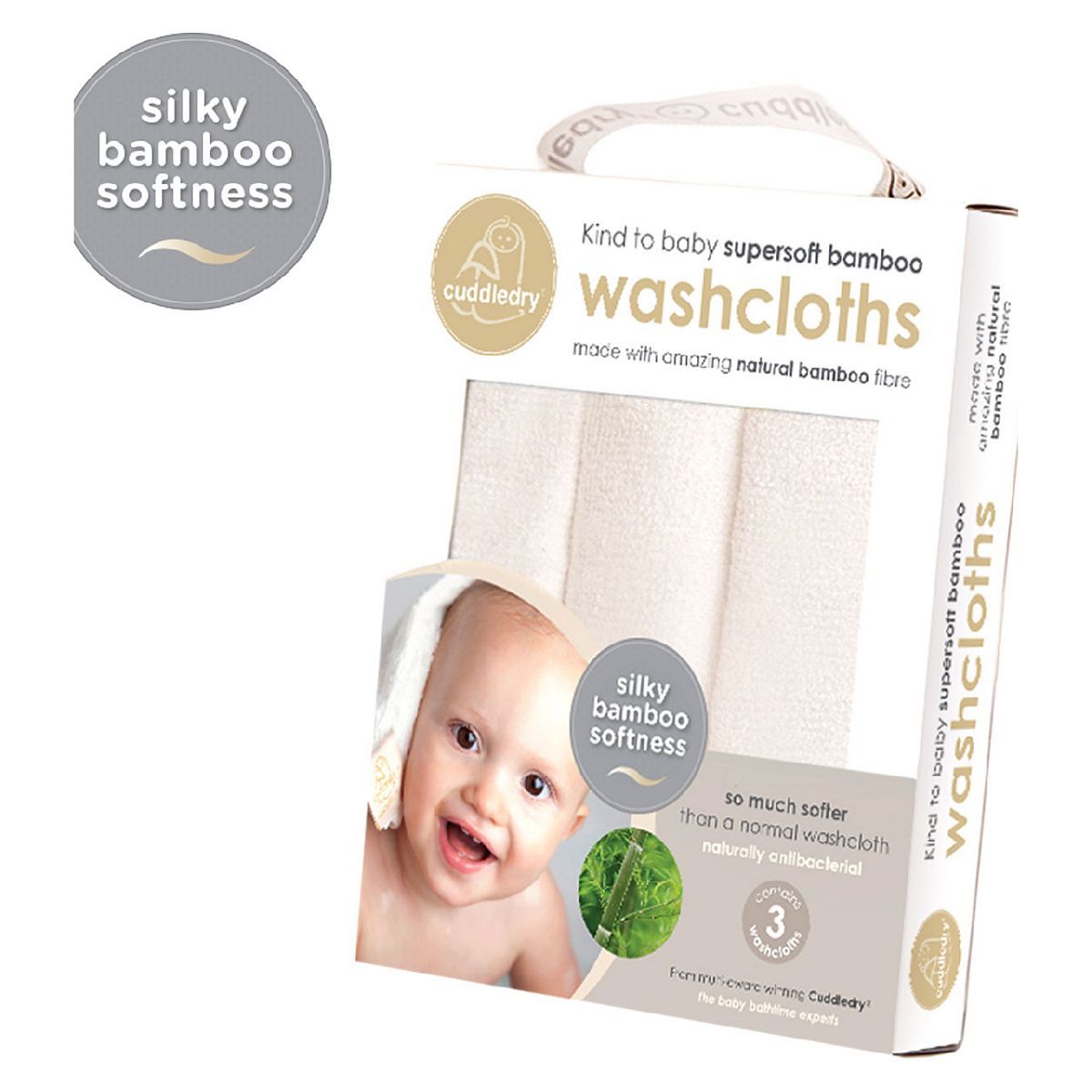 Cuddledry Kind to Baby Bamboo Washcloth - Set of Three