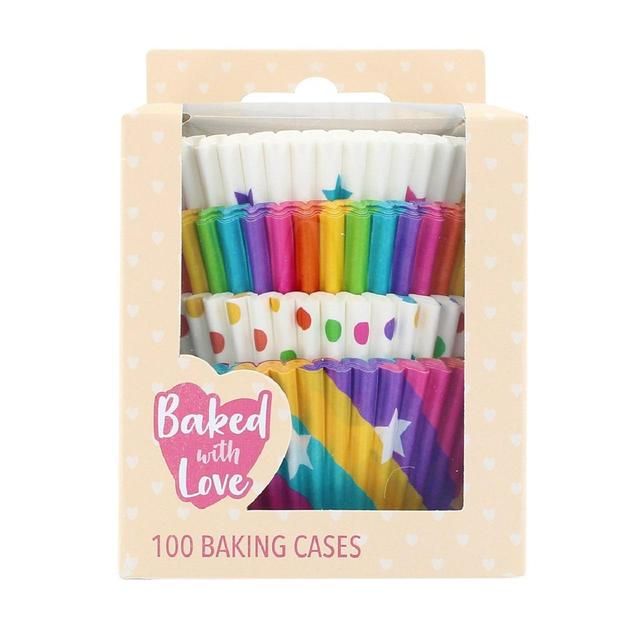 Culpitt 100 Standard Cupcake Cases, Rainbow