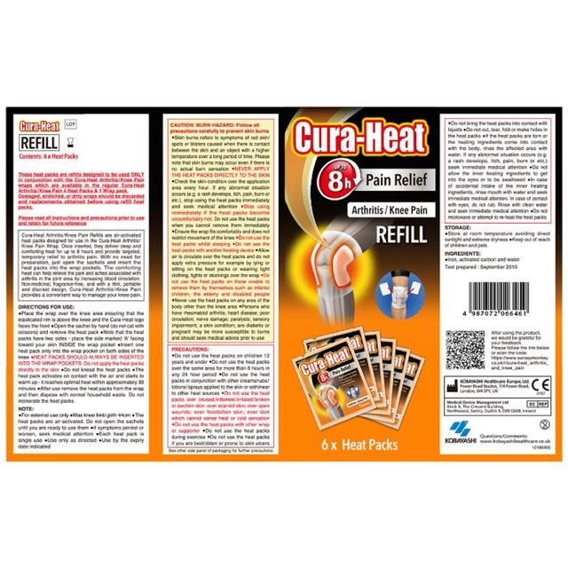 Cura-Heat Arthritis Knee Pain Refill   6 per pack