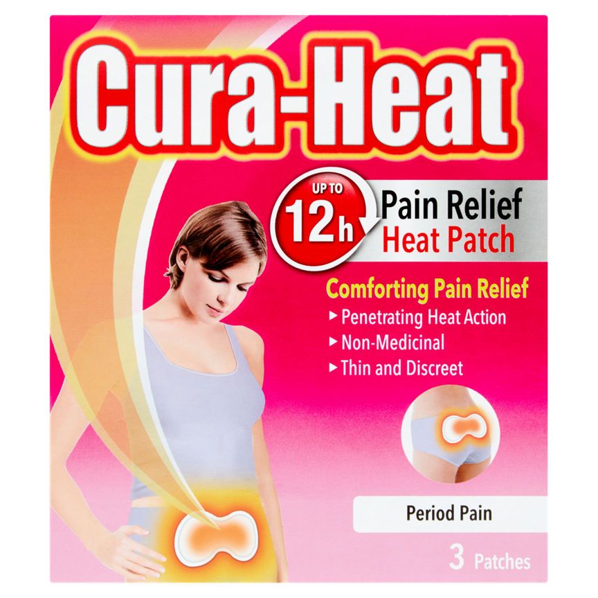 Cura-Heat Pain Relief Heat Patch Period Pain 3 Patches