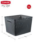 Curver Curver My Style Large Rectangular Storage Basket Anthracite 18 Litre