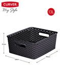 Curver Curver My Style Medium Rectangular Storage Basket Anthracite 13 Litre