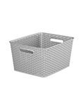 Curver My Style Large Rectangular Storage Basket Grey 18 Litre