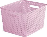 Curver My Style Large Rectangular Storage Basket Pink 18 Litre