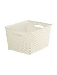 Curver My Style Large Rectangular Storage Basket Vintage White 18 Litre