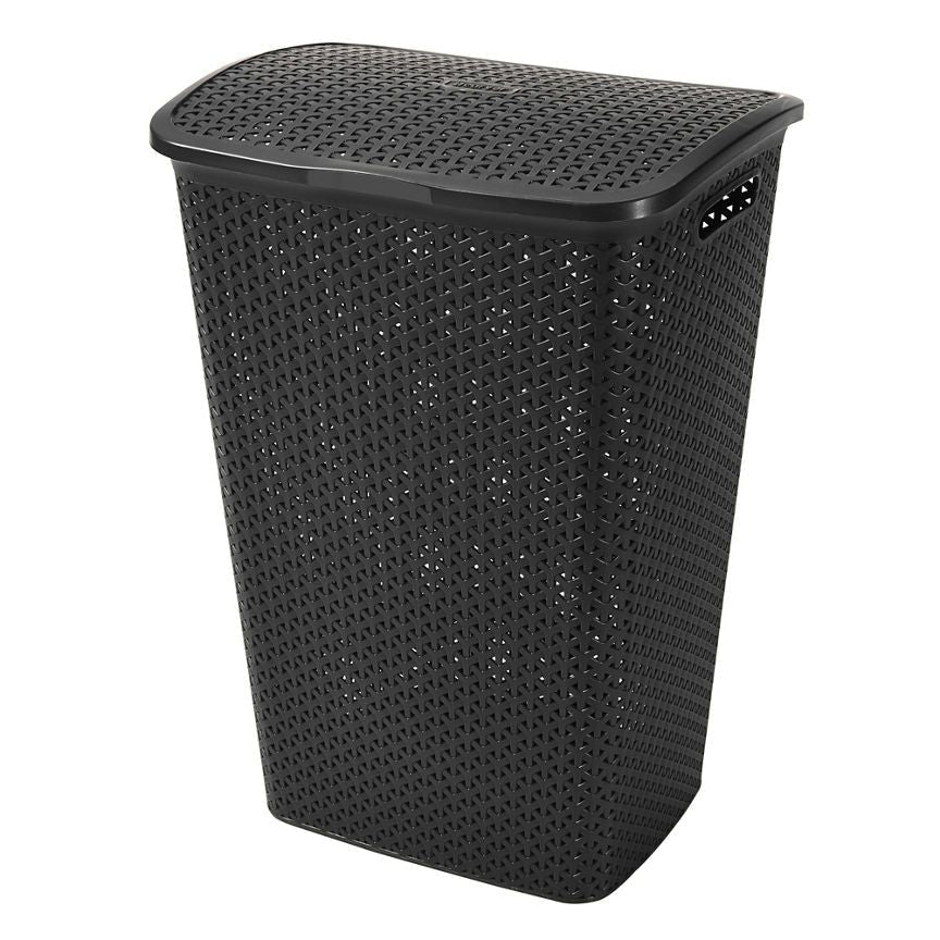 Curver My Style Laundry Plastic Storage Hamper Dark Grey 55 Litre