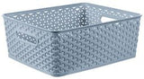 Curver My Style Medium Rectangular Storage Basket Light Blue 13 Litre