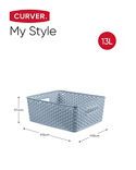 Curver My Style Medium Rectangular Storage Basket Light Blue 13 Litre