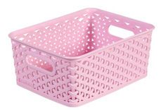 Curver My Style Medium Rectangular Storage Basket Pink 13 Litre