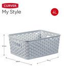 Curver My Style Small Rectangular Storage Basket Light Blue 4 Litre