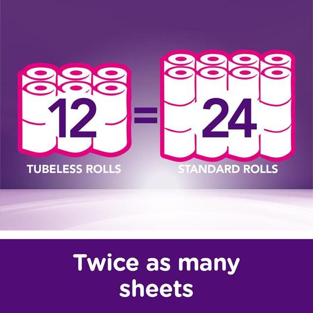 Cushelle Original Tubeless Double Roll Toilet Tissue 12 equals 24 Rolls