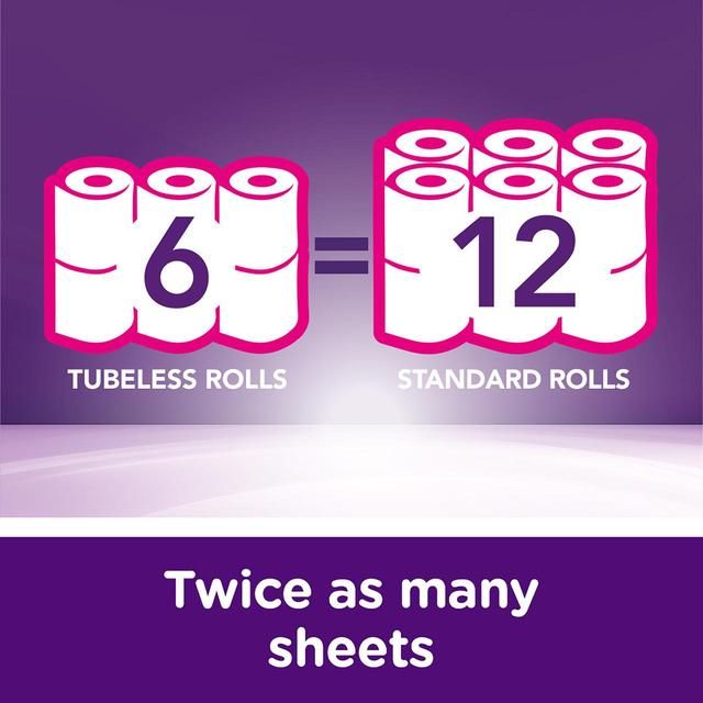 Cushelle Original Tubeless Double Roll Toilet Tissue 6 equals 12 Rolls