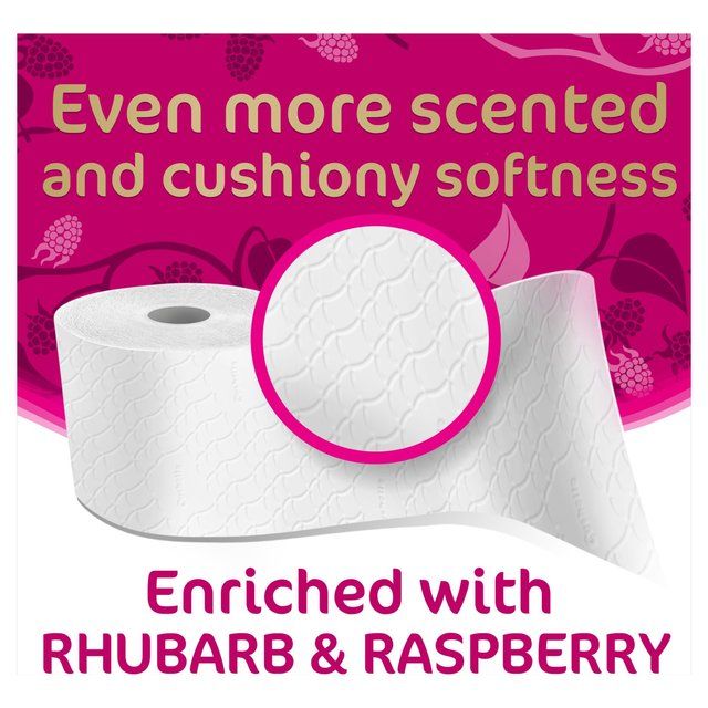 Cushelle Quilted Raspberry &amp;amp; Rhubarb 50% Longer Toilet Rolls   6 per pack