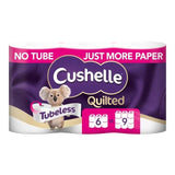 Cushelle Quilted Tubeless Toilet Tissue 6 equals 9 Rolls