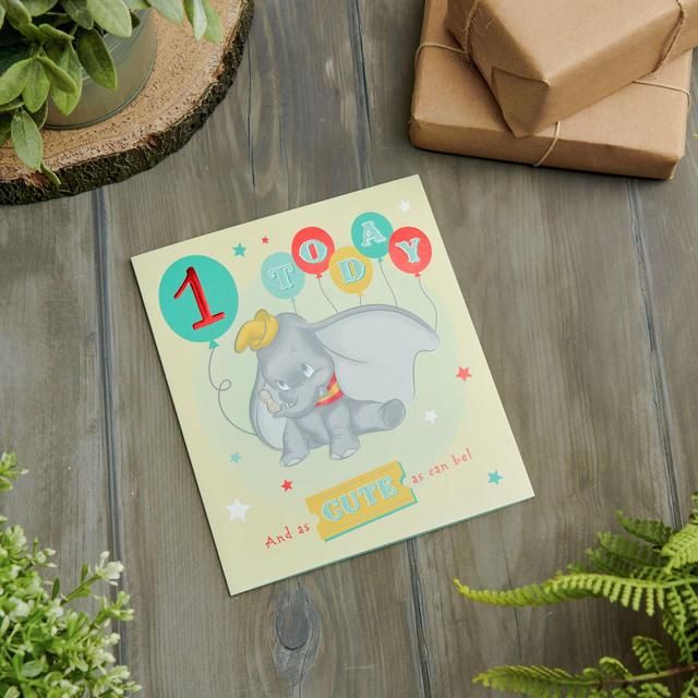 Cute Elephant 1st Birthday Card