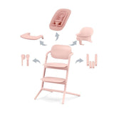 Cybex LEMO 4-in-1 highchair set in Pearl Pink, imported from the UK