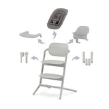 Cybex LEMO 4-in-1 highchair set in Suede Grey, imported from the UK
