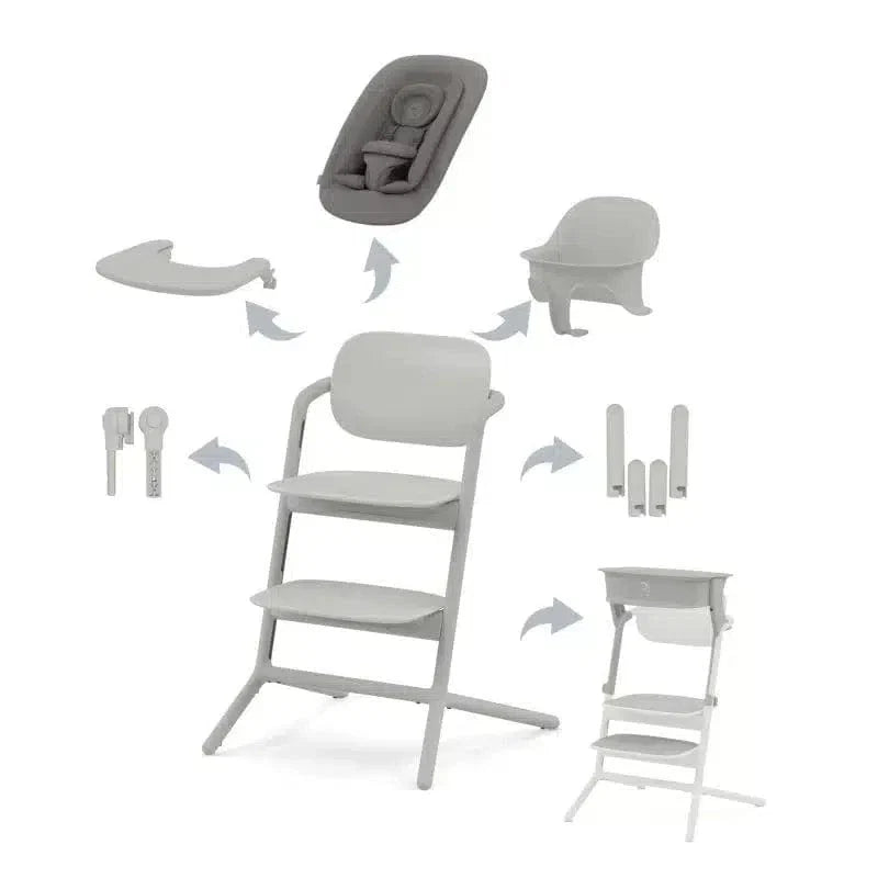 Cybex LEMO 5 in 1 highchair set Suede Grey, imported from the UK