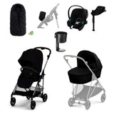 Cybex Melio 6 Piece Bundle - Moon Black