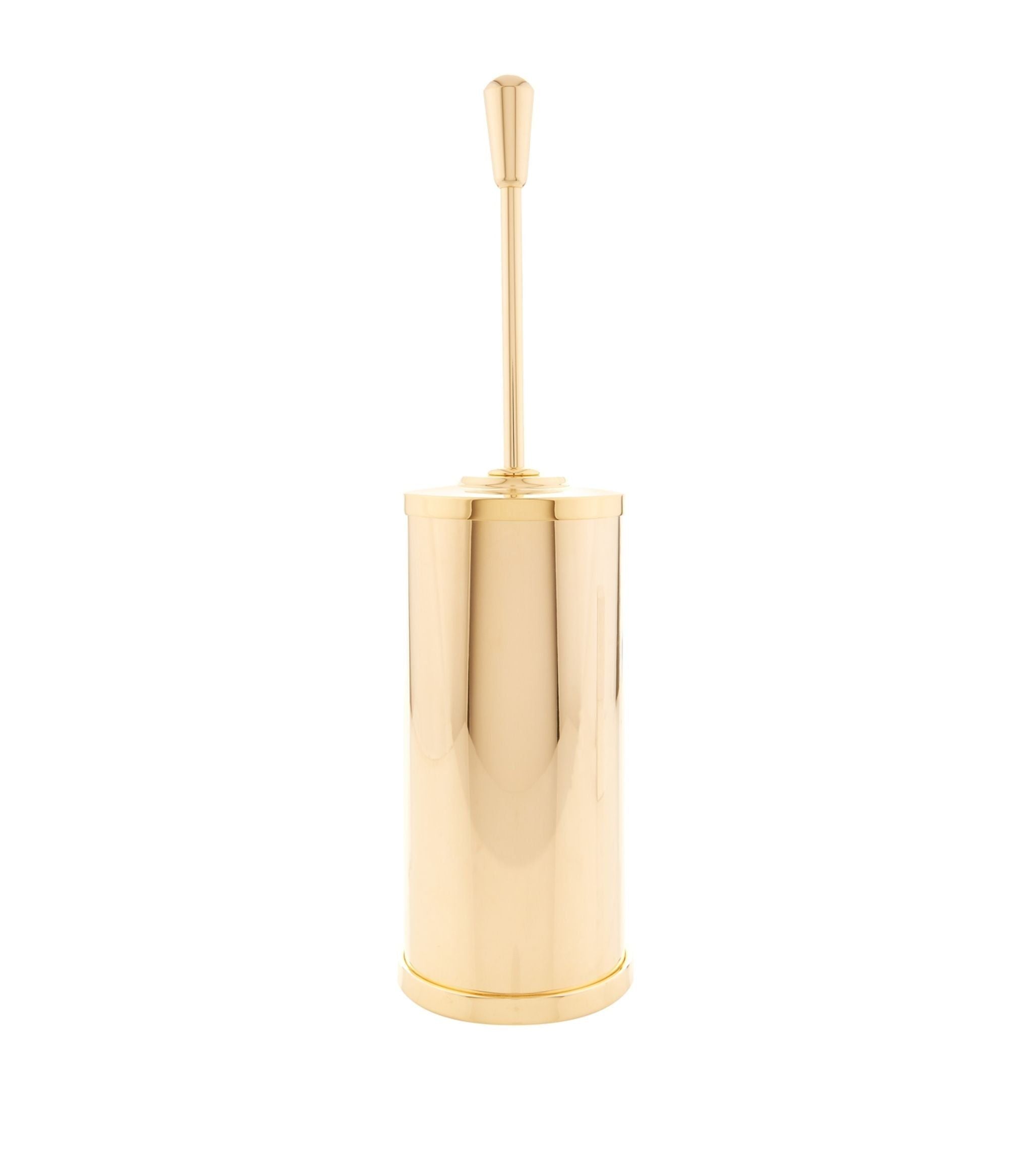 Cylinder Gold-Plated Toilet Brush Holder