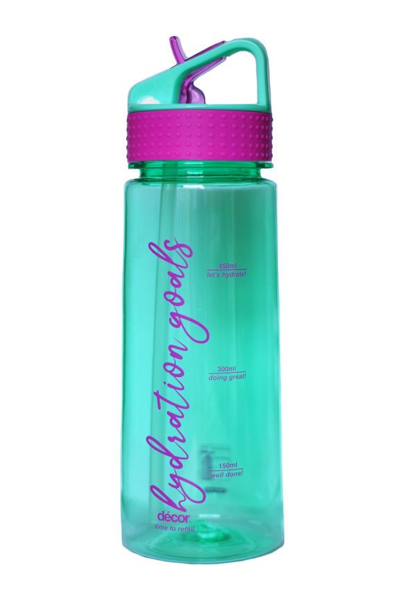 D&amp;eacute;cor Aqua/Pink Tritan Bottle 600ml