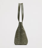 Bottega Veneta small leather zipped tote bag intrecciato weave (British brand)