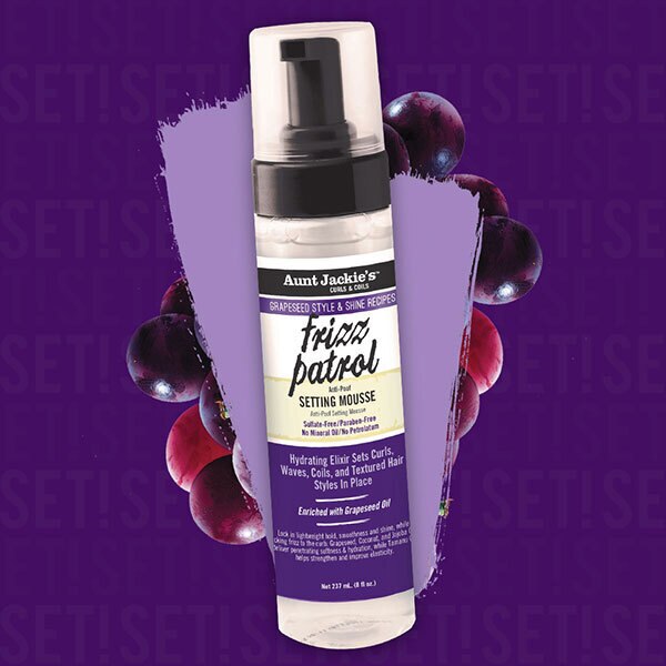 Aunt Jackie's Grapeseed Frizz Patrol Setting Mousse 244ml GOODS Superdrug   