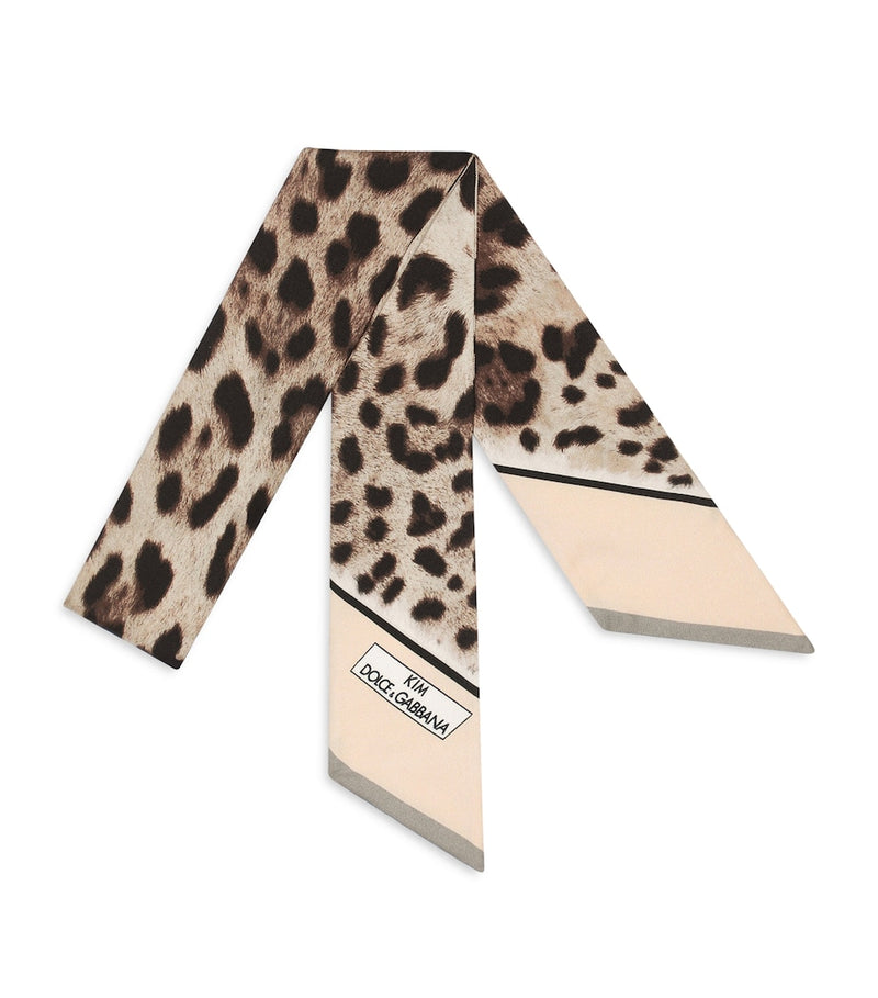 Dolce&Gabbana leopard print silk headscarf, UK version