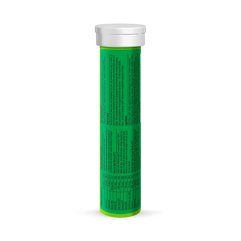 Berocca Mixed Berries effervescent tablets 15, imported from the UK