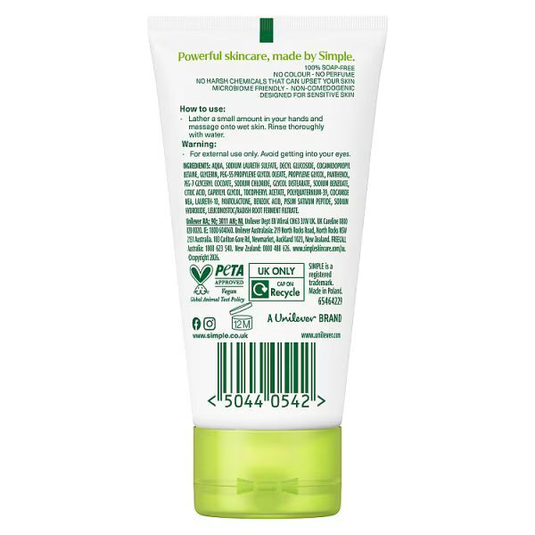 Simple Kind to Skin moisturising facial wash 50ml (British brand)