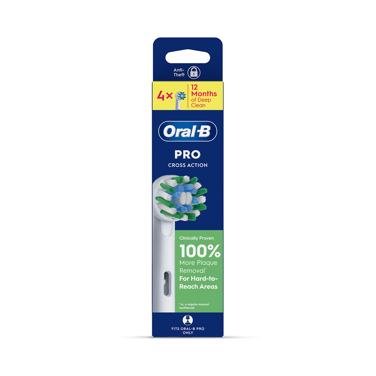 Oral-B Pro Cross Action toothbrush heads 4 count (British brand)