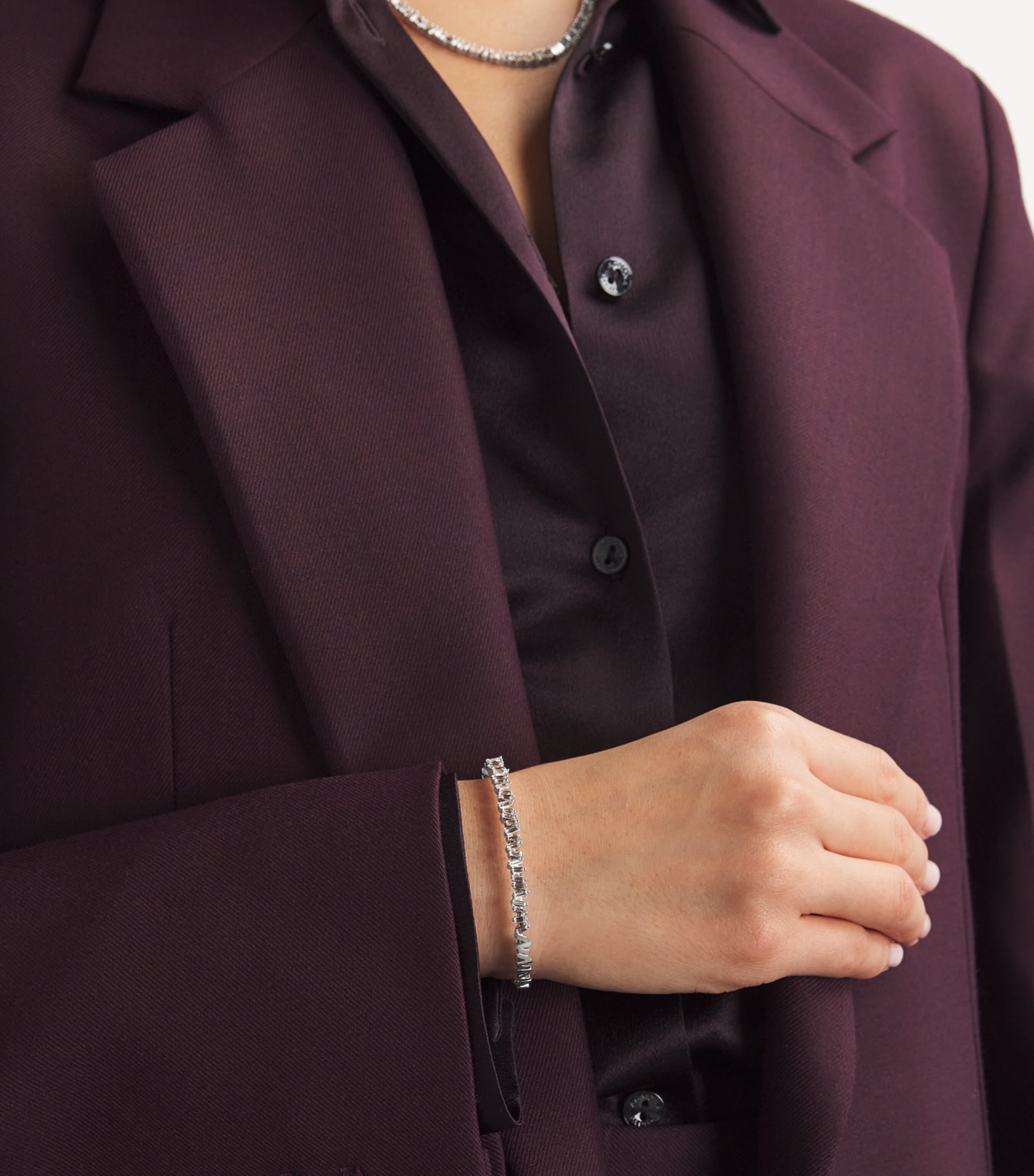 Suzanne Kalan white gold diamond bangle (British brand)
