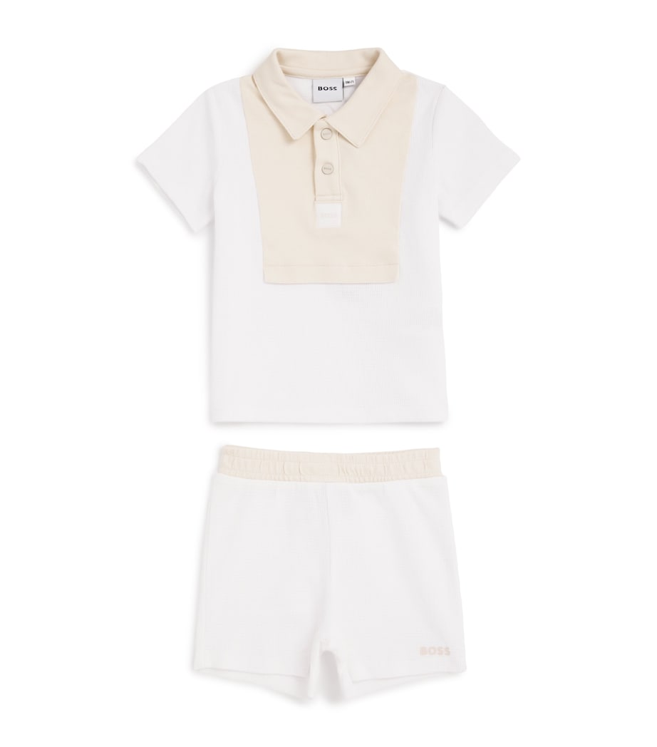 BOSS Kidswear cotton polo and shorts set for infants 1-18 months - British product
