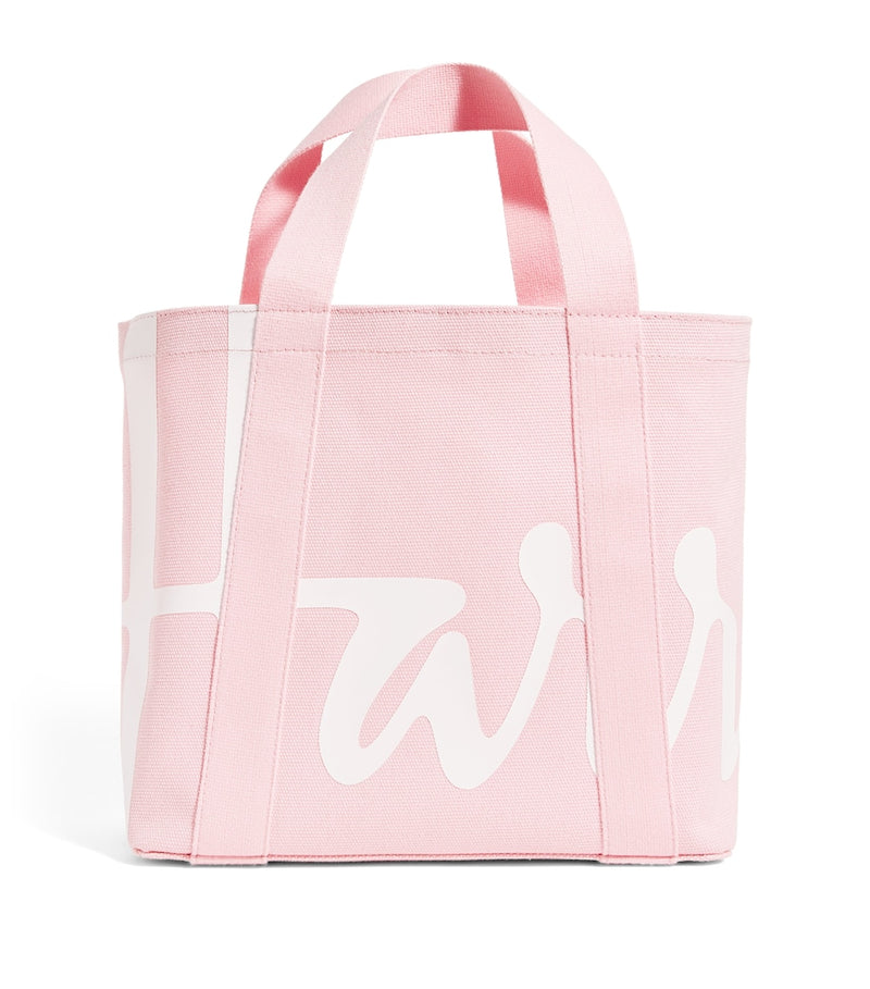 Harrods mini cotton logo tote bag candyfloss pink, UK version