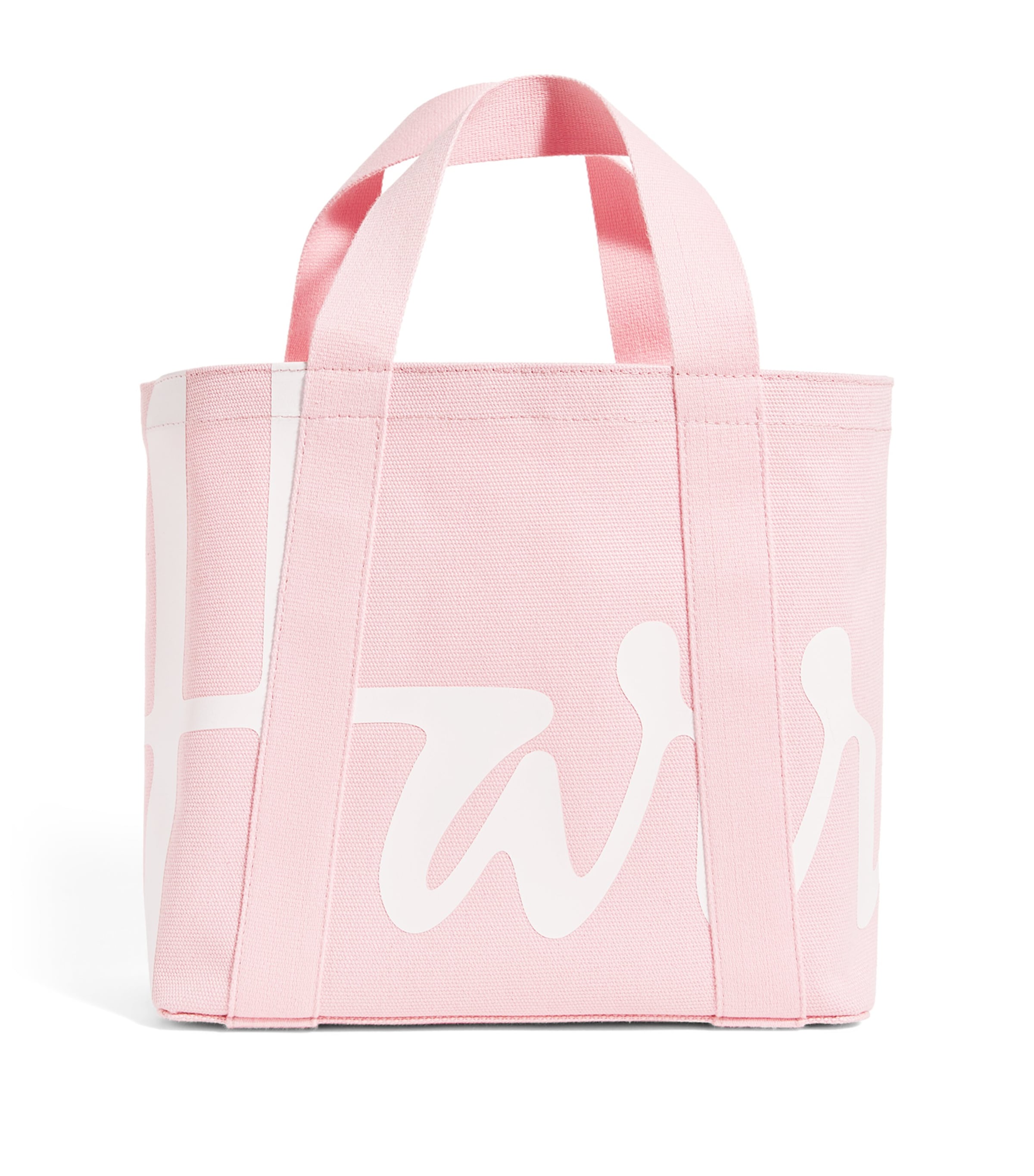 Harrods mini cotton logo tote bag candyfloss pink, UK version