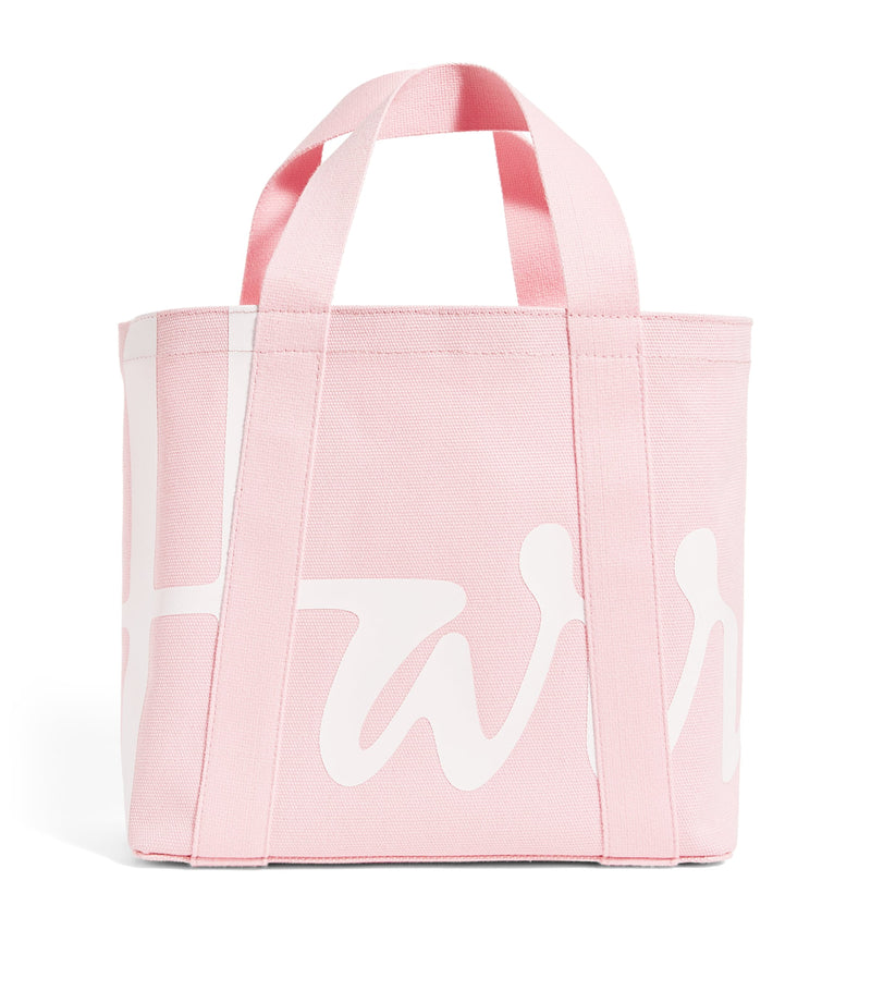 Harrods mini cotton logo tote bag candyfloss pink, UK version