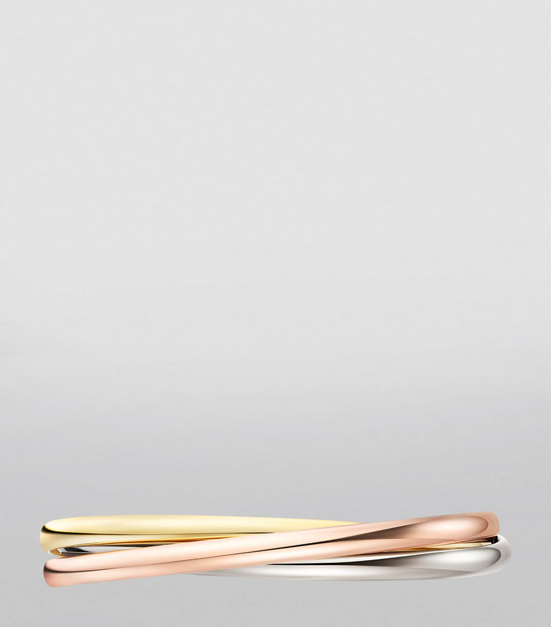 Cartier large Trinity bracelet white rose yellow gold 4.4mm (British brand)