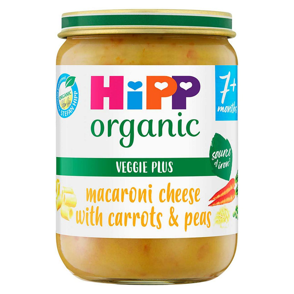 HIPP ORGANIC Baby Food Jar Macaroni Cheese with Carrots & Peas 190g