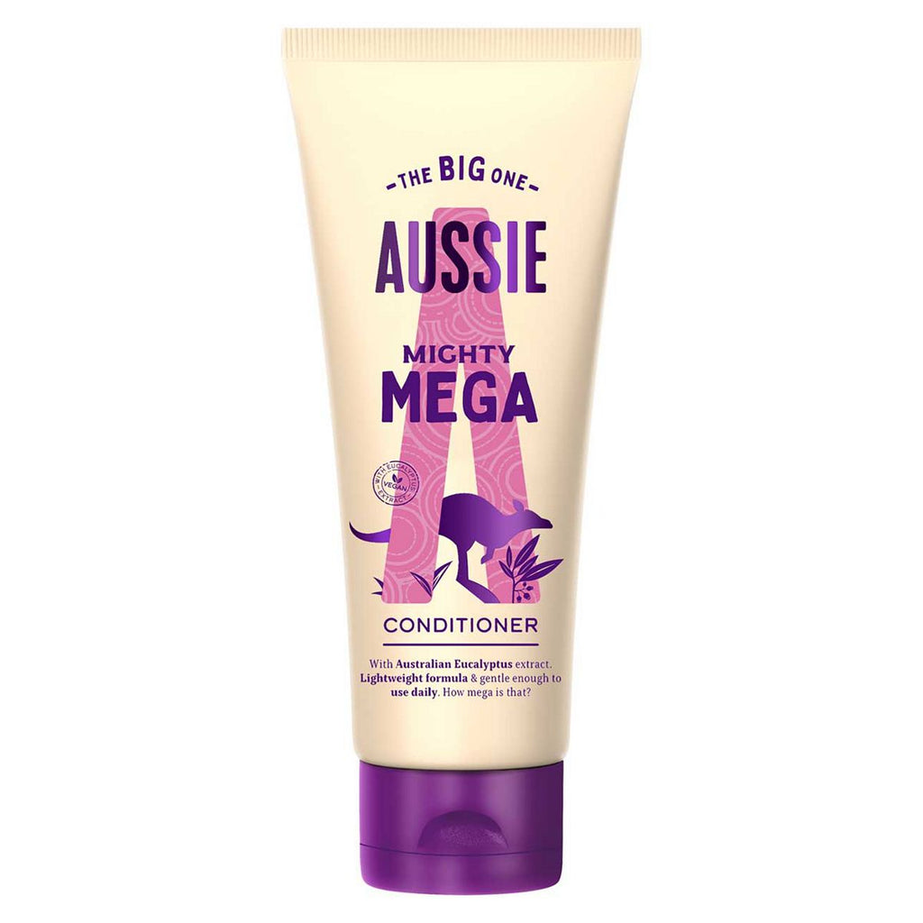 Aussie Mighty Mega Conditioner - Vegan - Lightweight & Gentle - For Soft & Shiny Hair, 350ml