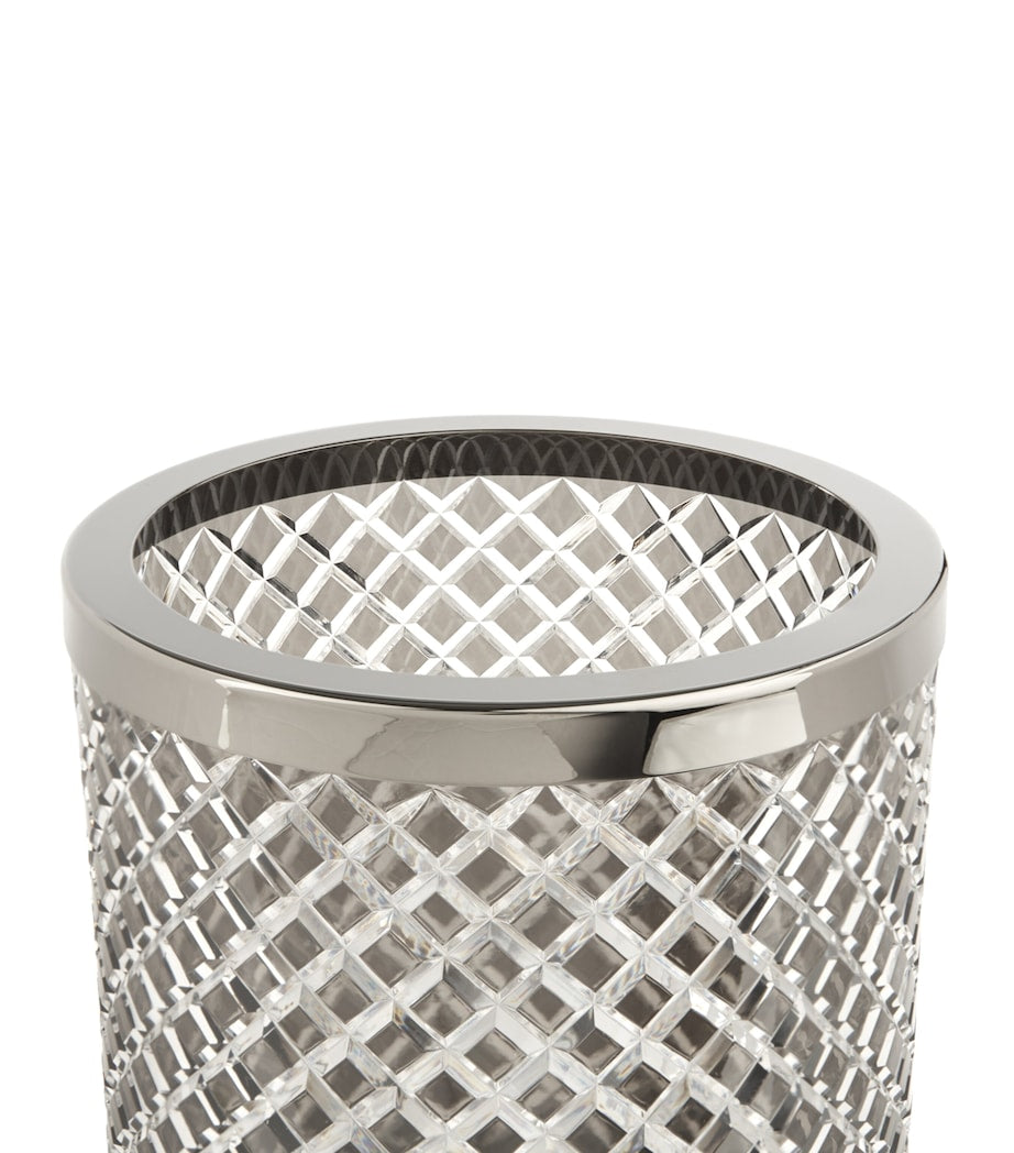 Bevelled Crystal Open Bin with Chrome Plated Rim