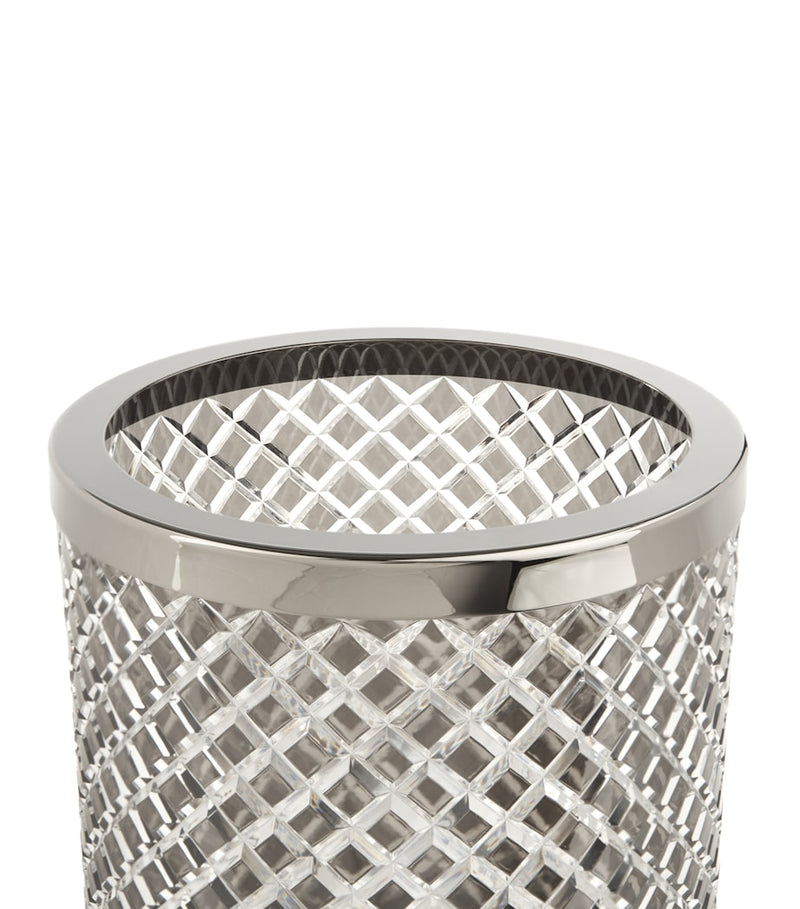 Bevelled Crystal Open Bin with Chrome Plated Rim