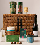 Harrods birthday celebration hamper with Champagne, cake, and treats, UK version