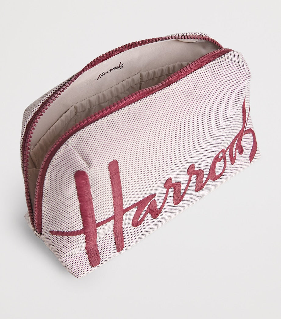 Harrods Large Logo Cosmetic Bag in recycled polyester, UK version