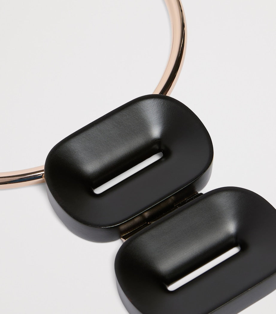 Max Mara Ebony Pinza choker necklace gold-tone metal (British brand)