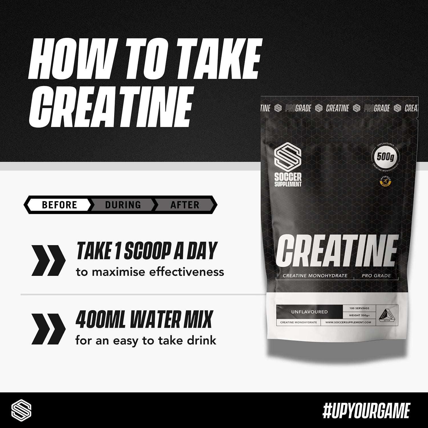 Creatine Monohydrate powder supplement - British product