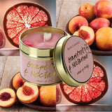 Bomb Cosmetics scented tin candle Grapefruit & Nectarine 180g, imported from the UK