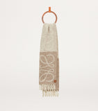 LOEWE alpaca-blend Anagram scarf with fringed edges, imported from the UK