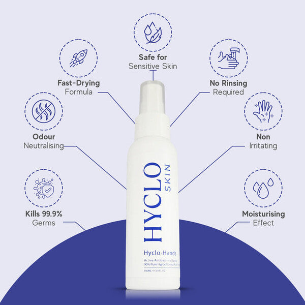 HYCLO active antibacterial hand spray 100ml, UK version