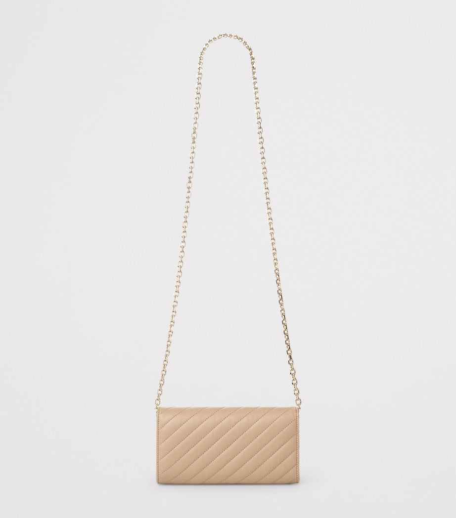 Jimmy Choo Curve leather chain wallet with gold-tone hardware - British product